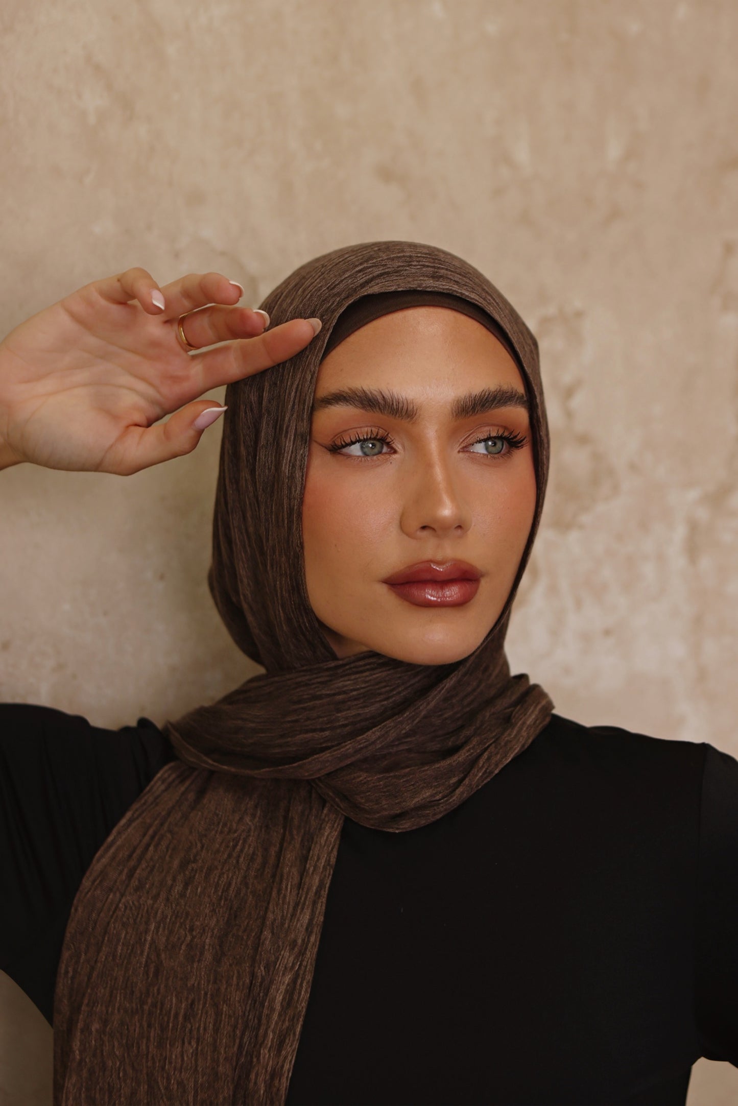 Espresso Textured Hijab Set