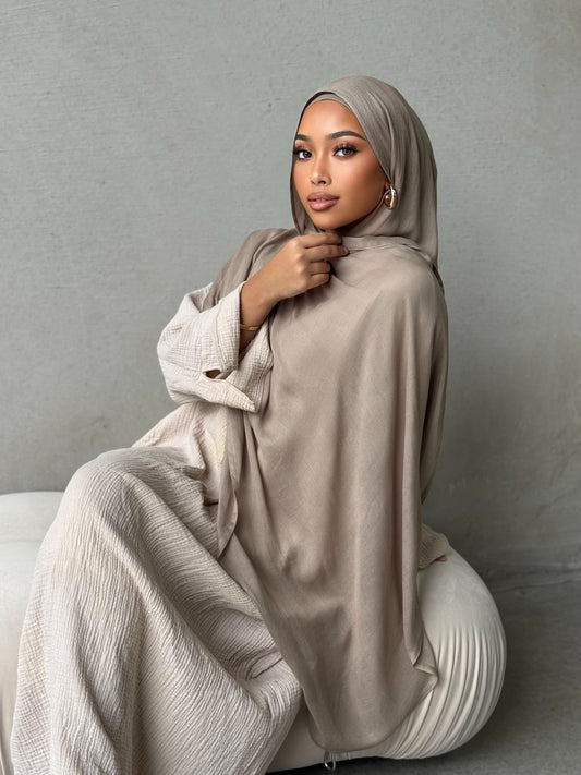 Hazed khaki Modal Hijab Set