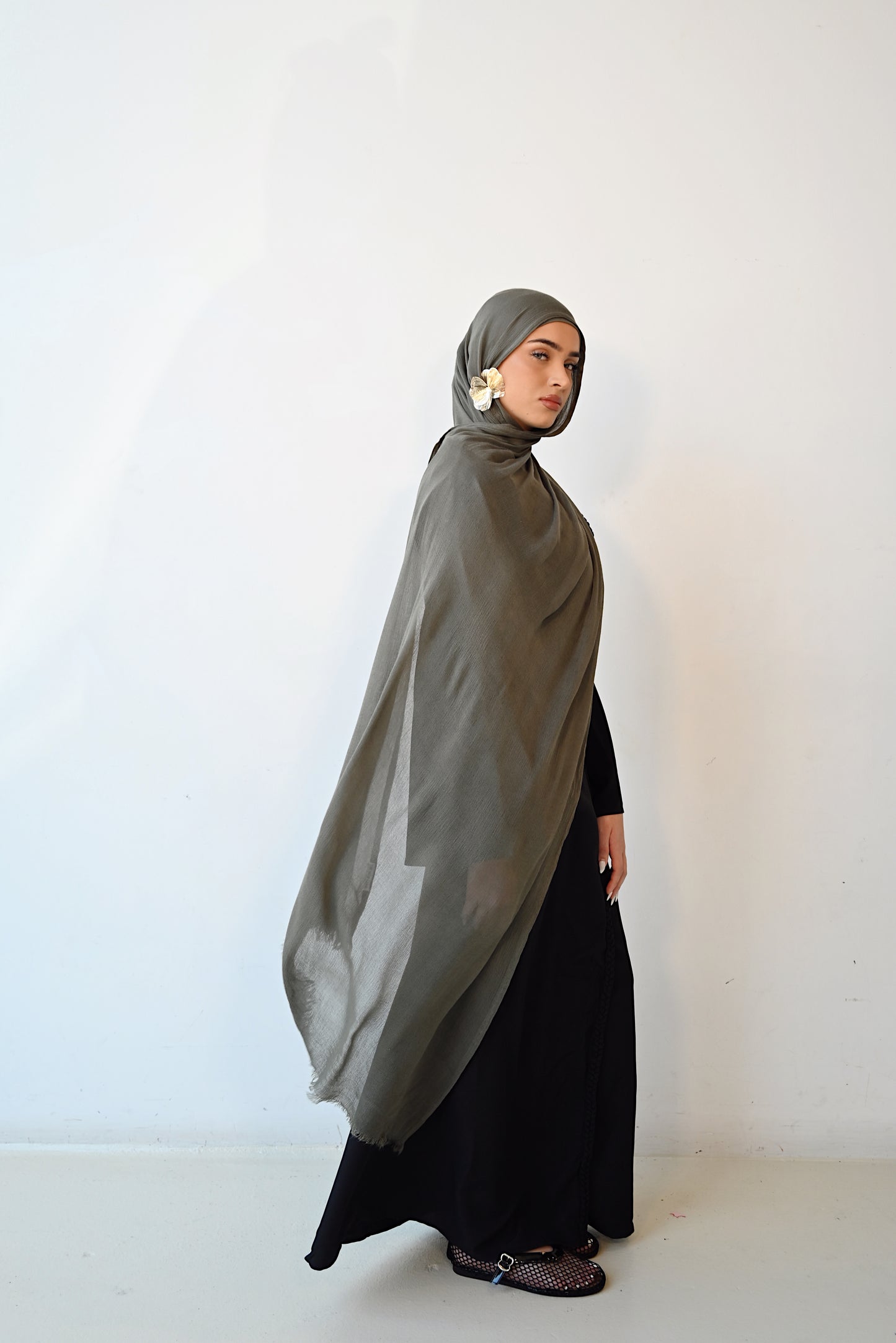 Cedar Soft crinkle Hijab set