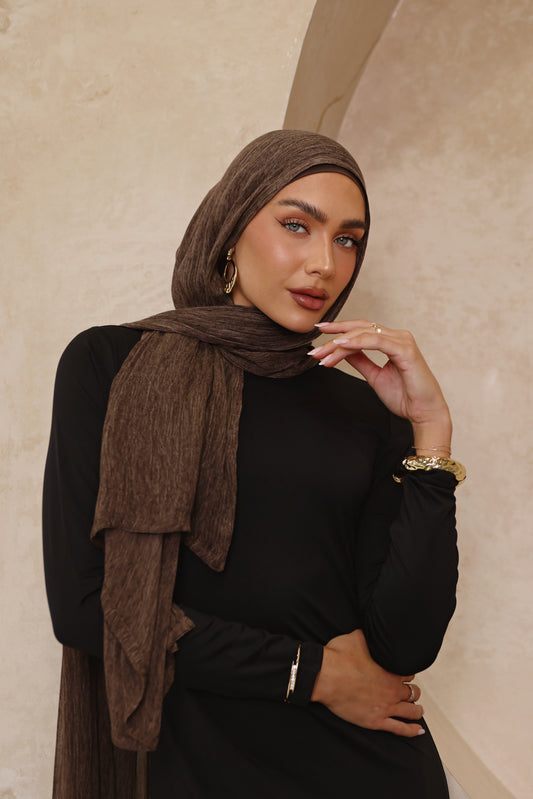 Espresso Textured Hijab Set