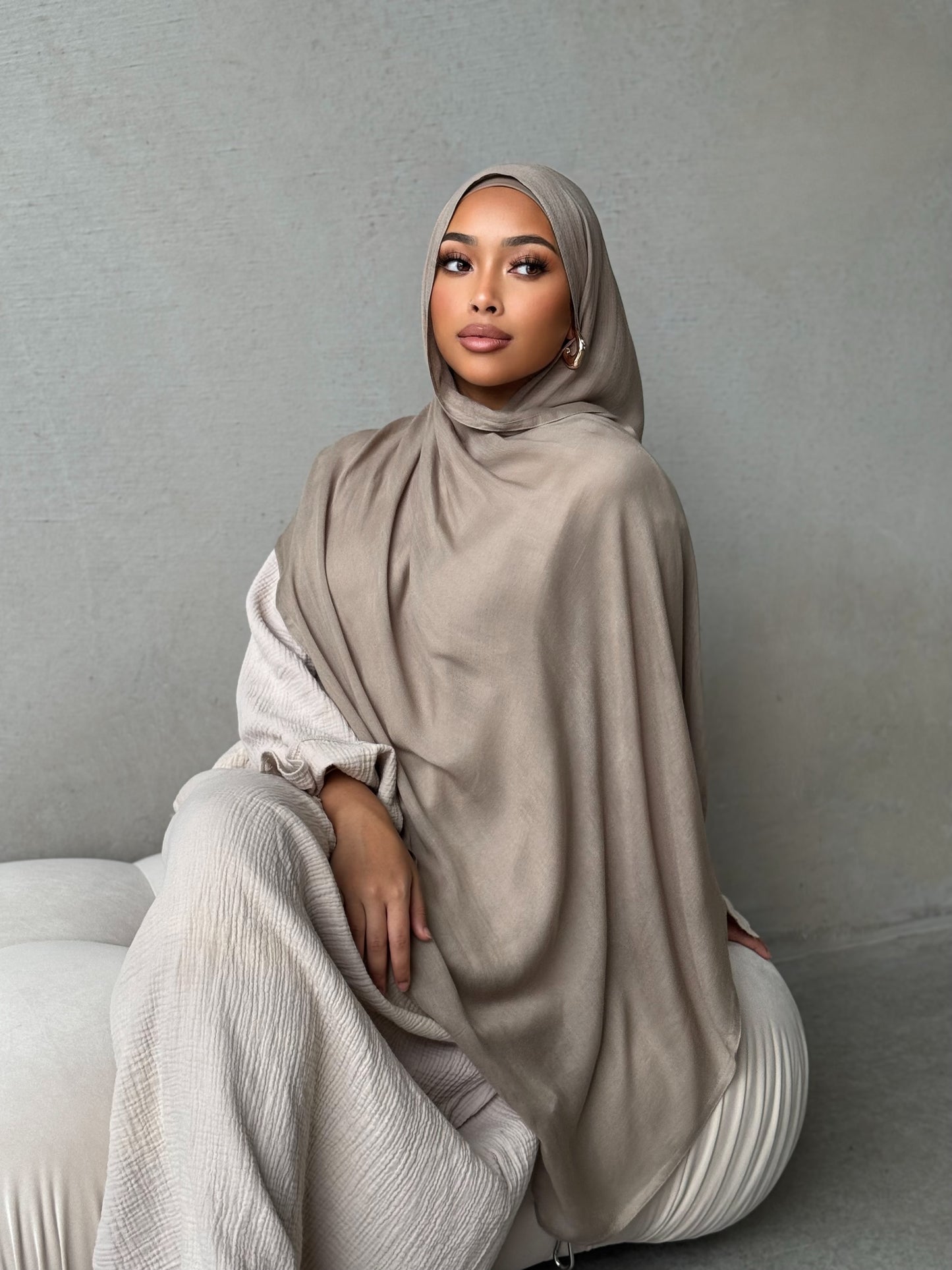 Hazed khaki Modal Hijab Set