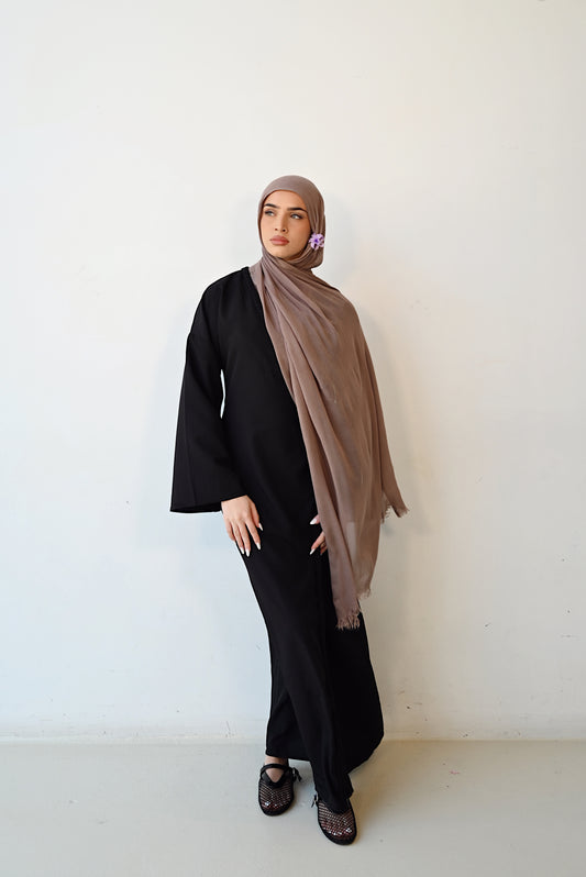 Muted plum Soft crinkle Hijab set