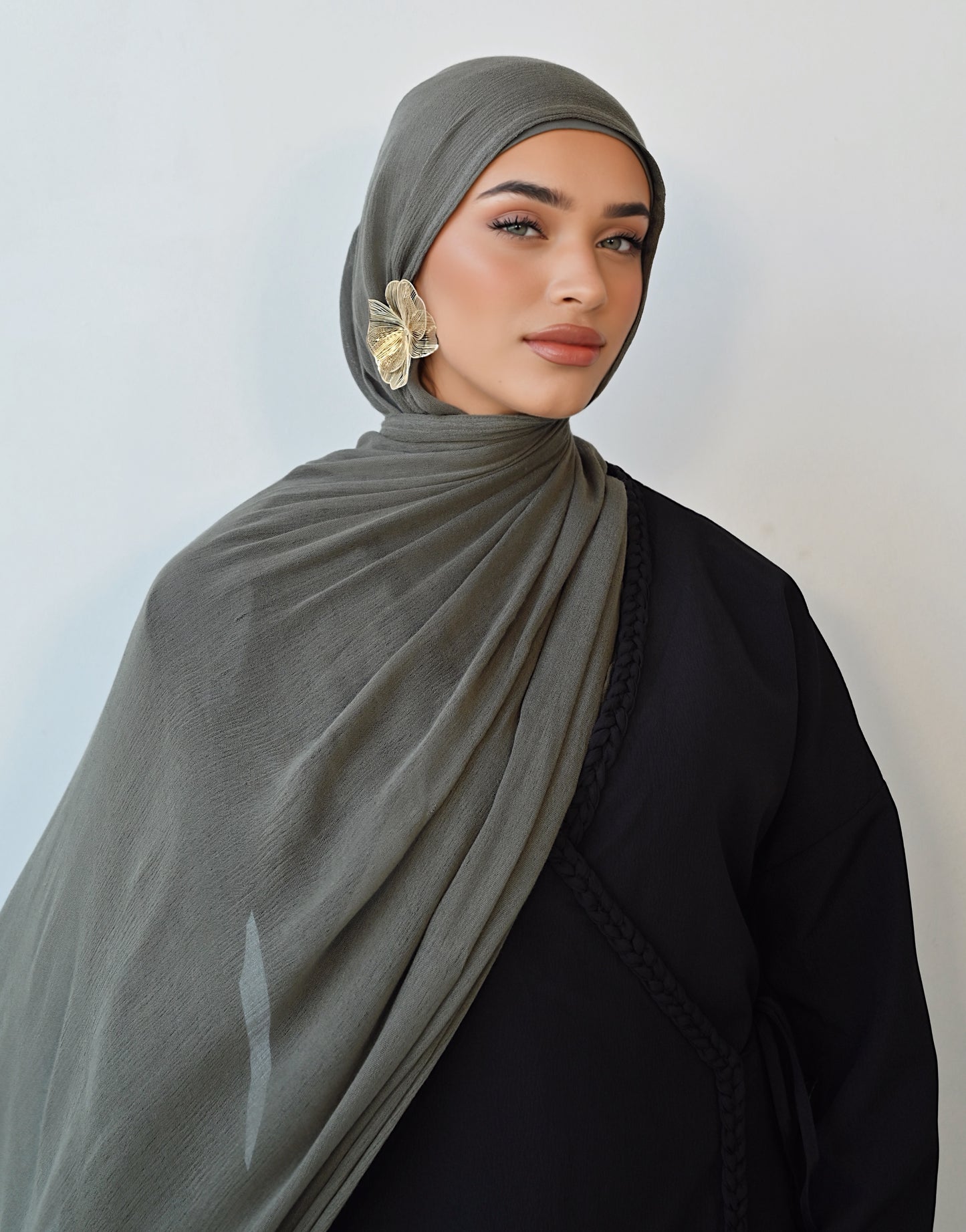 Cedar Soft crinkle Hijab set