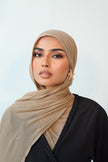 Toffee Soft crinkle Hijab set
