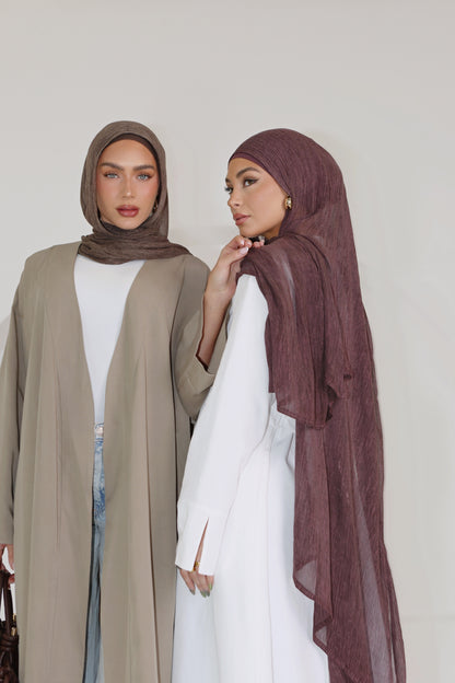 Plum Textured Hijab Set