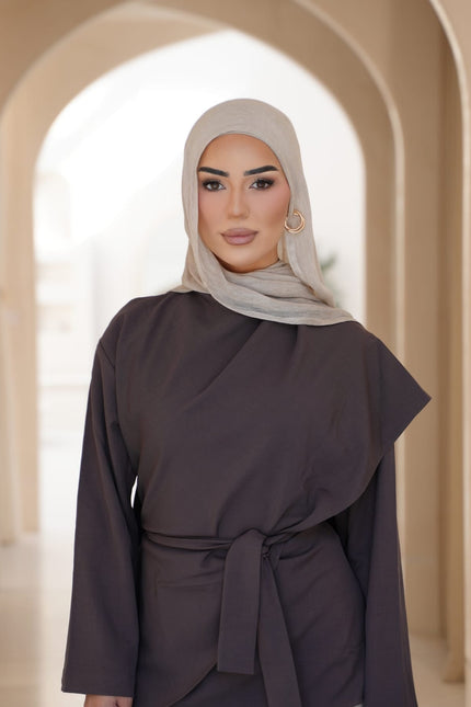 Linen textured hijab set.          Low stock