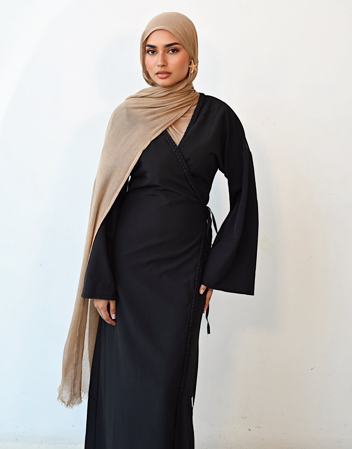 Toffee Soft crinkle Hijab set