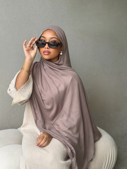 Deep Taupe Modal Hijab Set