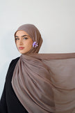 Muted plum Soft crinkle Hijab set