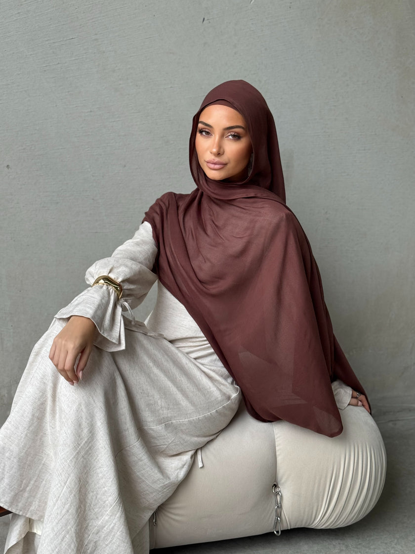 Rich Chocolate Modal Hijab Set