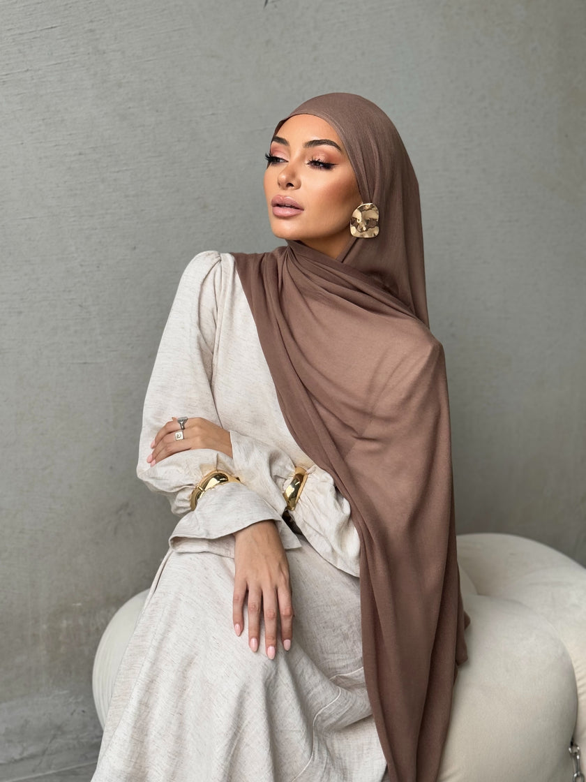 Dark nude Modal Hijab Set