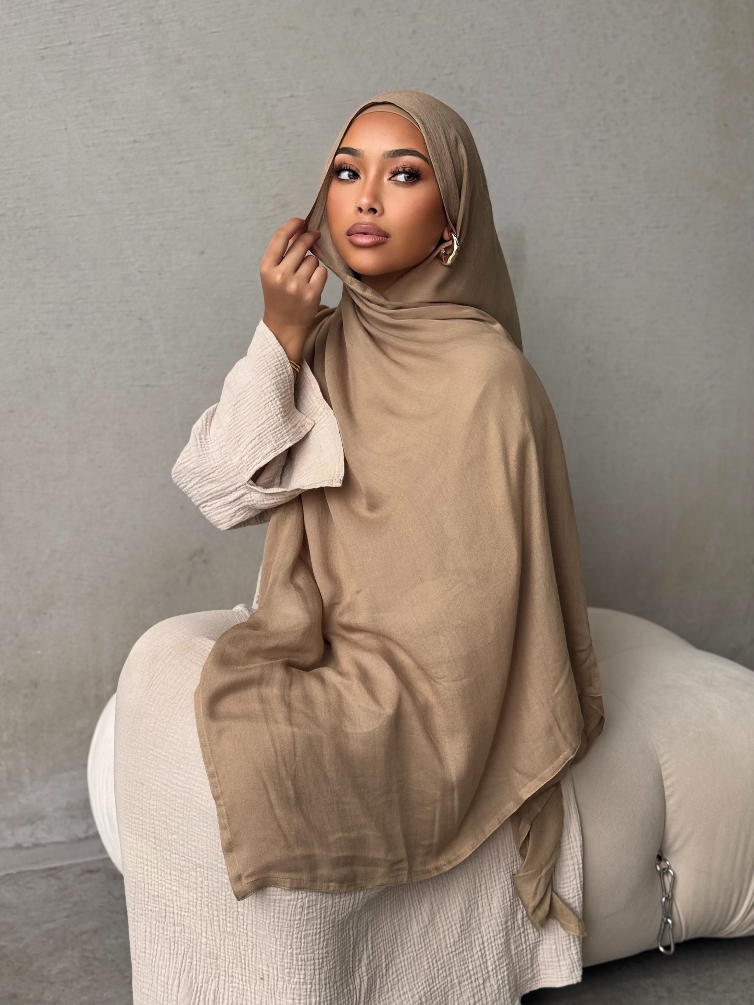 Coffee Crème Modal Hijab Set