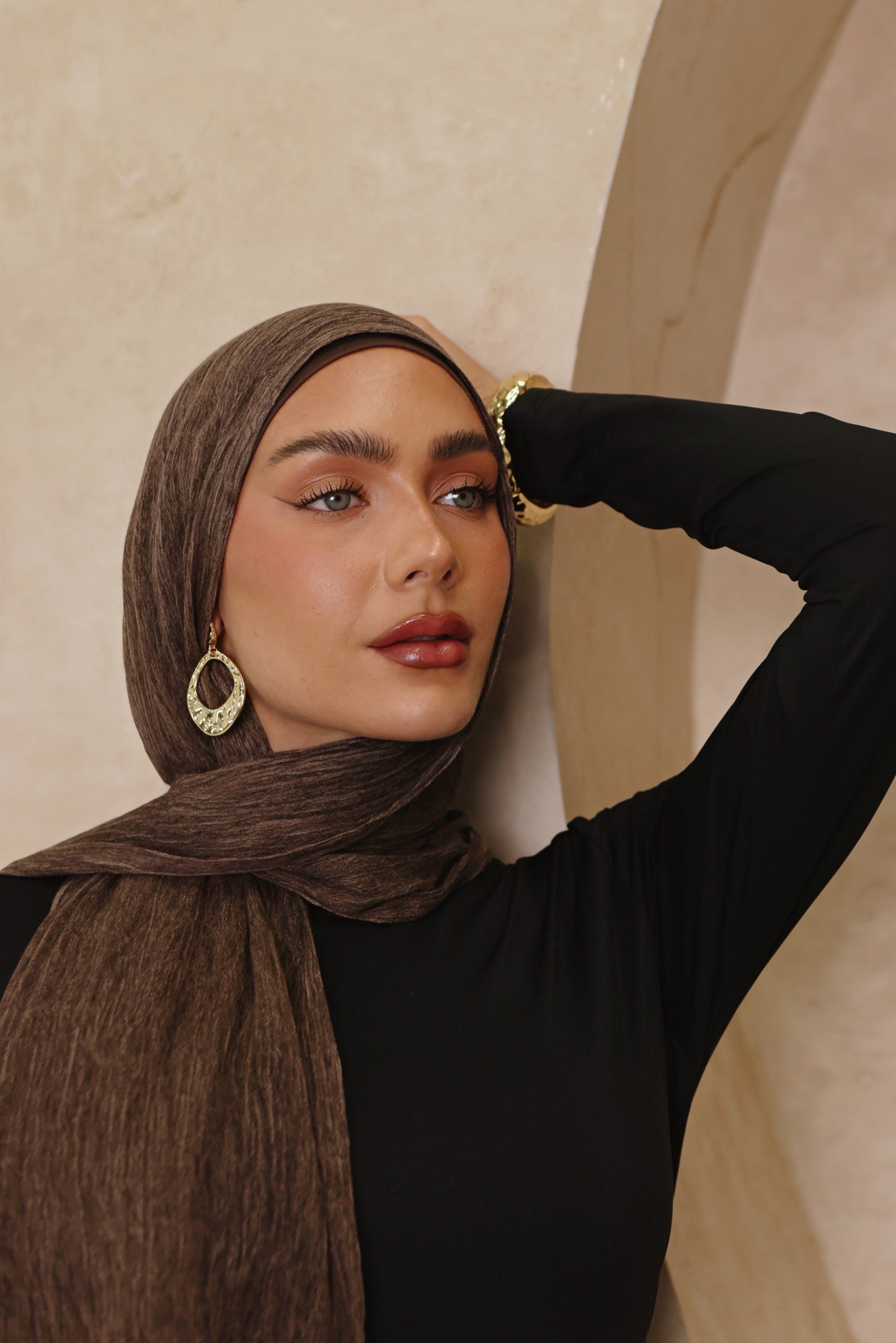 Espresso Textured Hijab Set