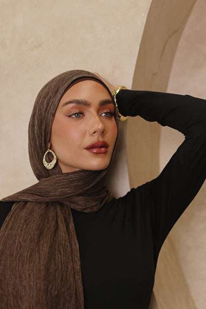 Espresso Textured Hijab Set