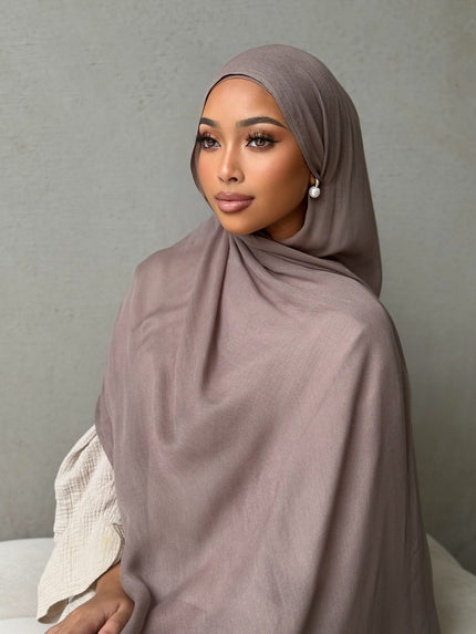 Deep Taupe Modal Hijab Set