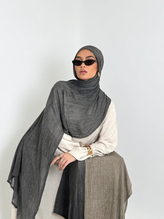 Slate textured hijab set