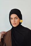 Noir Soft crinkle Hijab set